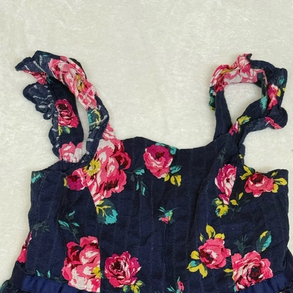 Floral Kids Dress with Ruffle Straps